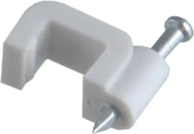 Produktbild von Nagelschelle mit Nägel 8x4mm 100 Stück FLOP Schelle Kabel Kabelklemme weiss