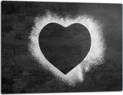 Produktbild von Glasschneidebrett Herdabdeckplatte Glaskeramikkochfeld Universal 52x40 cm Herz Schwarz