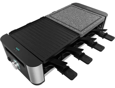 Produktbild von Cecotec Raclette Cheese&Grill 16000 Inox Mixgrill, (1.400 Watt, für 8