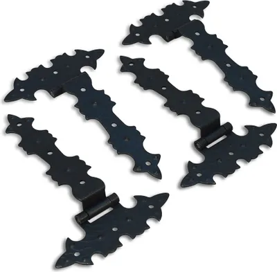 Produktbild von 4 Stück B&B Scharnier Schwarz antike Beschläge im restaurierungsshop Möbelbänder 95/135mm