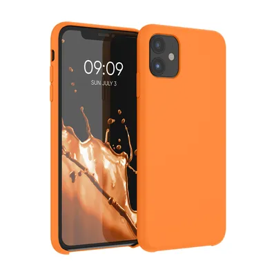 Produktbild von kwmobile Hülle kompatibel mit Apple iPhone 11 Hülle - Silikon Handy Case - Handyhülle weiche Oberfläche - kabelloses Laden - Fruity Orange