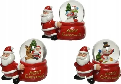 Produktbild von Weihnachts-Schneekugel, Mustermix, 7 cm, rot