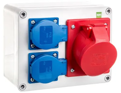 Immagine prodotto di Distributori di corrente per cantiere, quadri di distribuzione a parete, prese CEE da 16A e 32A