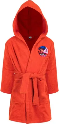 Produktbild von Miraculous Ladybug Mädchen Frottee Bademantel mit Kapuze – Rot / 98/104