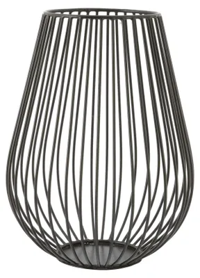 Kerzenhalter Draht Metall schwarz 17 x 22,5 cm