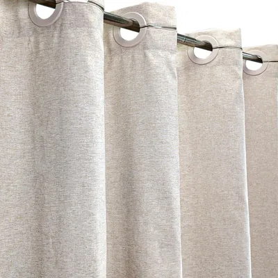Produktbild von Elzusha – Duschvorhang im Leinen-Look, 200 x 200 cm, Beige/Cremefarben – Wasserdicht und einfach zu installieren