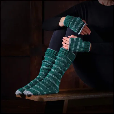 Produktbild von ThumbsUp! Harry Potter Strick-Set Socken    Slytherin  grün