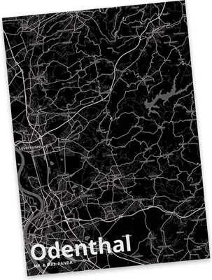 Produktbild von Mr. & Mrs. Panda Postkarte Odenthal - Geschenk, Fotokarte, Ansichtskarten, Stadt, Postkarten, Dorf Karte Landkarte Map Stadtplan, Grußkarte, Ansichtskarte