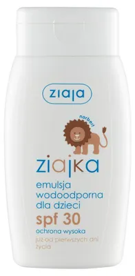 Produktbild von Ziaja Ziajka Wasserfeste Gesichts- und Körperemulsion für Kinder mit Lichtschutzfaktor SPF30, 125 ml