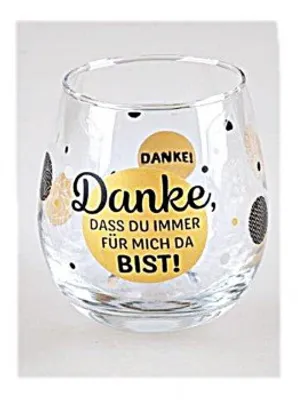 Produktbild von Whiskyglas, Wasserglas oder auch Weinglas mit Spruch Danke