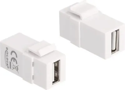Immagine prodotto di DELOCK Keystone Modul USB 2.0 A Bu zu USB 2.0 A Bu weiß