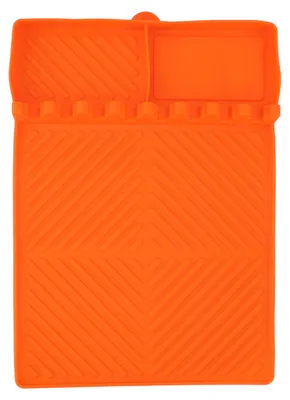 Immagine prodotto di Tappetino in silicone per utensili da barbecue, con 8 fessure, dimensioni 40,6 x 29,2 cm, antiscivolo, resistente al calore, facile da pulire, accessorio per barbecue per cucinare in cucina