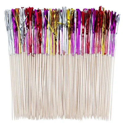 Immagine prodotto di Decorazioni per cocktail a forma di fuoco d'artificio, confezione da 400 pezzi, bastoncini di bambù da 10 cm per torte e feste