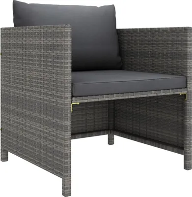 Produktbild von Gartensofa mit Kissen Grau Poly Rattan