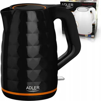 Zdjęcie produktu dla Adler AD 1277 B, 1,7 l, 2200 W, Czarny, Plastik, Wskaźnik poziomu wody, Bezprzewodowy