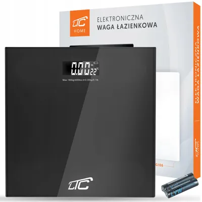 Zdjęcie produktu dla Elektroniczna waga łazienkowa, maksymalne obciążenie 180 kg, precyzja do 100 g, funkcja automatycznego zerowania