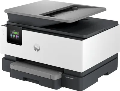 Produktbild von HP OfficeJet Pro 9123 All-in-One Printer, Farbe, Drucker für Kleine und mittlere Unternehmen, Drucken, Kopieren, Scannen, Faxen, Wireless; Automatic document feeder; Two-sided printing; Two-sided scanning; Touchscreen; Fax, Thermal Inkjet, Farbdruck, 4800 x 1200 DPI, A4, Direktdruck, Grau