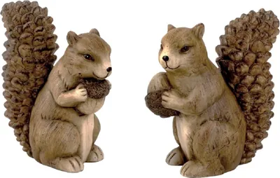 Produktbild von 2  Eichhörnchen Figuren mit Nuss groß H 18 cm Gartenfiguren