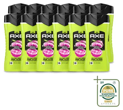 Zdjęcie produktu dla 12 sztuk żelu pod prysznic Axe 3-w-1 Epic Fresh - Grapefruit i ananas - 250 ml - zestaw ekonomiczny