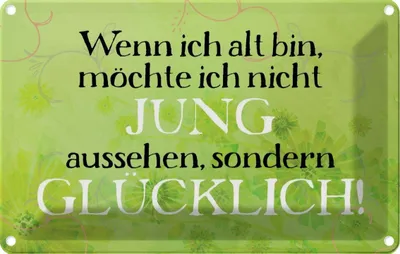 Produktbild von vianmo Blechschild 12x18 cm wenn alt möchte jung Dekoration Spruch Zitat