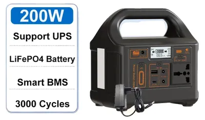 Immagine prodotto di Centralina portatile, alimentazione versatile, design compatto, 200W, 153,6Wh