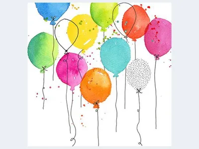Produktbild von 20 Servietten 33x33 3-lagig bunte Ballons