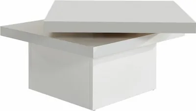 Immagine prodotto di Tavolino da salotto Tavolo 67x67cm piano girevole bianco