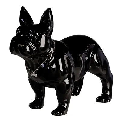 Produktbild von Casablanca by Gilde Figur Bulli, Dekofigur, Hund, Skulptur, Dekoration, Keramik, Schwarz, 29 x 35 cm, 96372