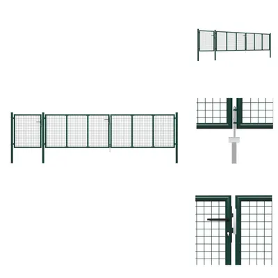 Obrázek produktu pro vidaXL Zahradní brána ocelová 500×100 cm zelená - Zahradní brány