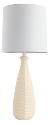 Produktbild von HOME DELUXE Große Tischlampe mit Stoffschirm MELVA - Creme | Tischleuchte Schreibtischlampe Nachttischlampe