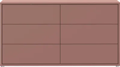 Produktbild von Forte ALICE SPRINGS Sideboard 150 155, modernes, großes Sideboard mit 3 Schubladen, Wohnzimmer, Holzwerkstoff, Terrakotta, 154,1 cm breit x 83,1 cm hoch x 41,5 cm tief
