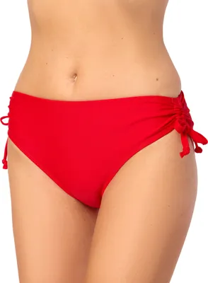 Produktbild von Bellivalini Damen Bikini Slip mit Raffung Badeshorts Badehose Bikinihose Bikini Unterteil VR-Brief-2 (Rotmantel, XL)