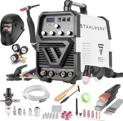 Produktbild von STAHLWERK Schweißgerät AC DC Wig 200 ST IGBT mit Plasmaschneider Vollausstattung