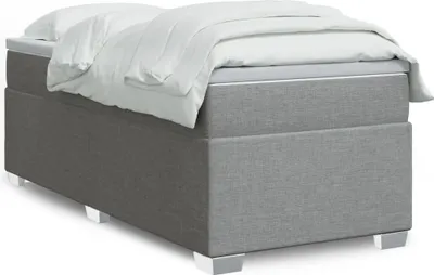 Produktbild von Möbel Boxspringbett mit Matratze Hellgrau 90x200 cm Stoff - Polsterbett 3285102