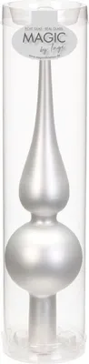 Produktbild von Christbaumspitze / Glasspitze / 25 cm / weiss-silber matt