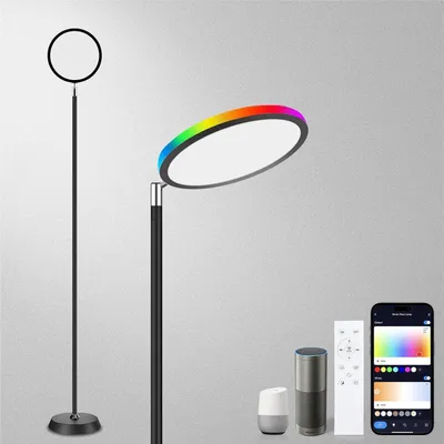 Produktbild von RGB Stehlampe LED Dimmbar Deckenfluter 38W Smart Stehlampe mit Fernsteuerung Steuerbar via App Alexa/Google Assistant 16 Millionen Farben Stand