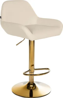 Produktbild von CLP Barhocker Braga Kunstleder-Bezug mit Goldgestell, höhenverstellbar und drehbar creme