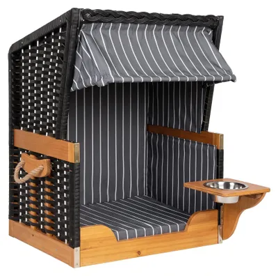 Produktbild von Webavita Hundestrandkorb Lassie mini grau rot schwarz Farbe: Schwarz