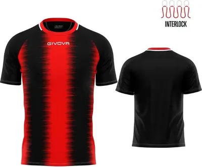 Produktbild von Sport-T-Shirt Givova Stripe Rot-Schwarz - M