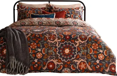 Produktbild von Furn - "Kinfolk" bedruckt-Bettwäsche-Set, wendbar RV3623 (Einzelbett) (Jeansblau)