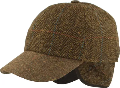 Winter Baseball-Cap mit Fischgrätmuster mit Ohrenschutz von Hut-Breiter in blau