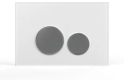 Produktbild von Drückerplatte Glas Weiß Kompatibel mit Geberit Duofix Sigma/Delta 2 Mengenspülung