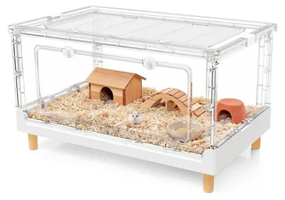 Zdjęcie produktu dla Klatka dla świnki morskiej - Akrylowa - Przezroczysta - 69,9 x 42,9 x 34 cm - Dla chomików i małych zwierząt