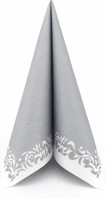 Produktbild von Airlaid Serviette Romantique in Silber, 40 x 40 cm, 50 Stück - APARTina