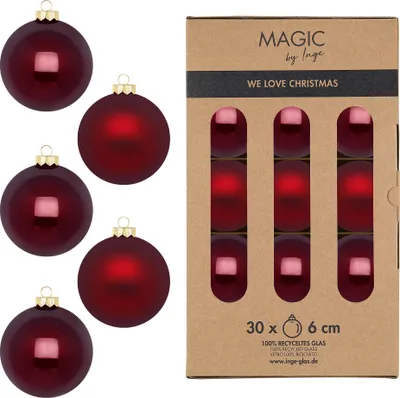 Produktbild von Weihnachtskugeln Glas 6cm 30 Stück - Smooth Port