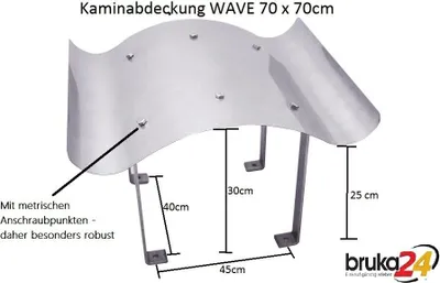 Produktbild von Massive Schornsteinabdeckung 70 x 70 cm Edelstahl Kaminhaube Kaminabdeckung Kaminblech Kamin