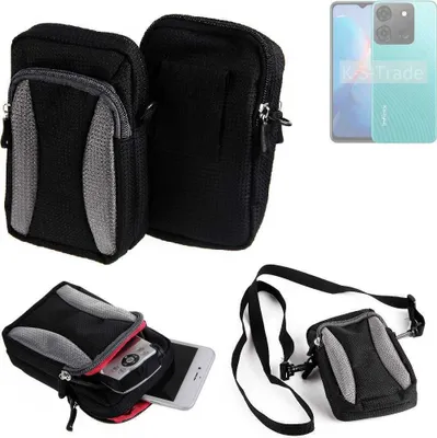 Produktbild von K-S-Trade Holster Schutz Hülle kompatibel mit Infinix Smart 7 (X6517) Handy Hülle Gürteltasche Umhängetasche mit Zusatzfach schwarz