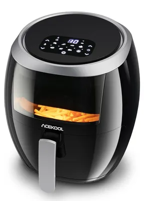 Heißluftfritteuse 8 l, 1800 W, 8 Programme, LED-Touchscreen, Sichtfenster