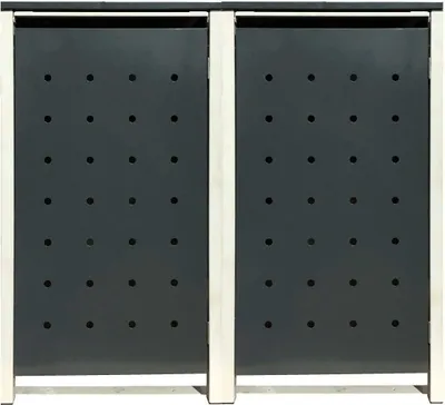 Produktbild von 2 Tailor Mülltonnenboxen Basic für 120 Liter Tonne /Stanzung 1 /Anthrazit / Grau