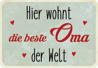 Produktbild von Blechschild: beste Oma, Großmutter, 16 x 11 cm, Blechschilder Geschenkidee